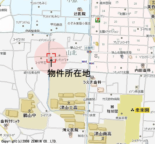 岡山県津山市山北３９３−５地図